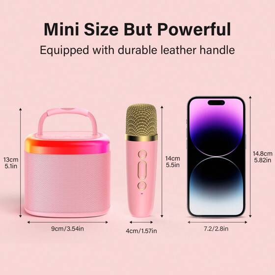 JYX D17 10 in 1 Mini Karaoke Machine with Two Wireless Microphones/Mini Partybox,Mothers Day gifts,Outdoor, Party, Gathering, Multifunctional
