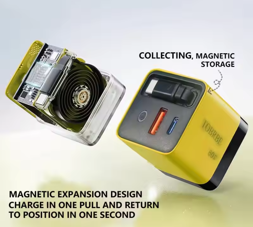 3 in 1 GaN Charger Retractable 80W MAX Fast Charger