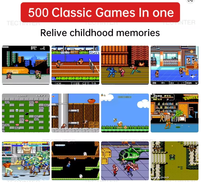 3.0 Inch Retro Portable Mini Handheld Game Player 8 Bit Video Game Console Built-in 500 Games Gameboy For Kid Gift