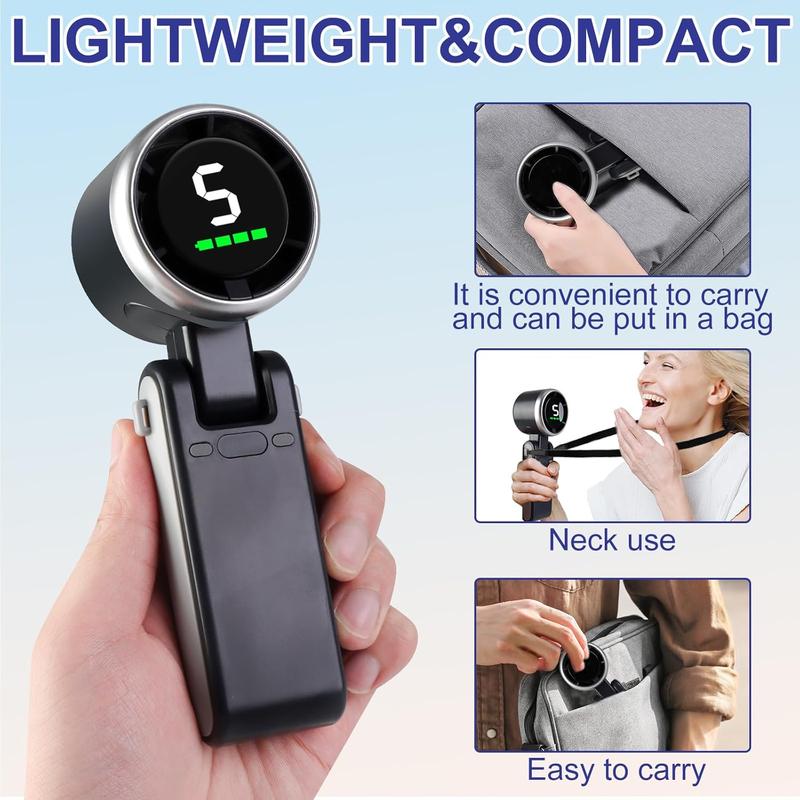 Portable Handheld Turbo Fan, 5 Gear Wind,4000mAh Battery Operated.