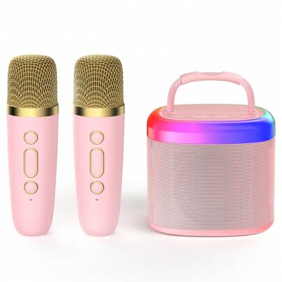 JYX D17 10 in 1 Mini Karaoke Machine with Two Wireless Microphones/Mini Partybox,Mothers Day gifts,Outdoor, Party, Gathering, Multifunctional