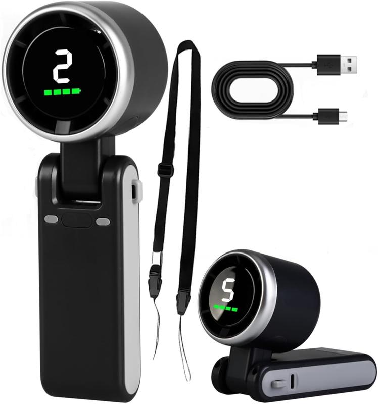 Portable Handheld Turbo Fan, 5 Gear Wind,4000mAh Battery Operated.