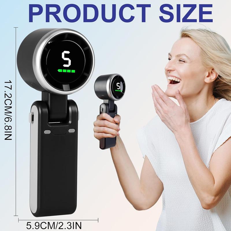 Portable Handheld Turbo Fan, 5 Gear Wind,4000mAh Battery Operated.